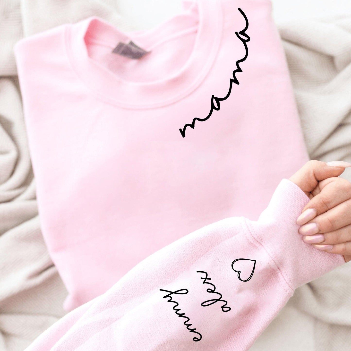 Personalisiertes Mama-Sweatshirt mit den Namen von Tochter und Sohn - GiftHaus