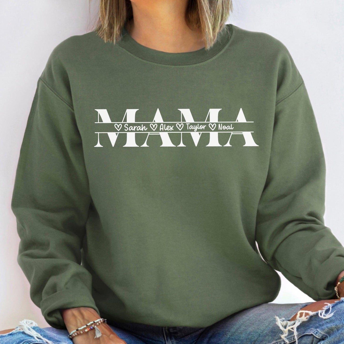 Personalisiertes Mama Sweatshirt mit Kindernamen - GiftHaus