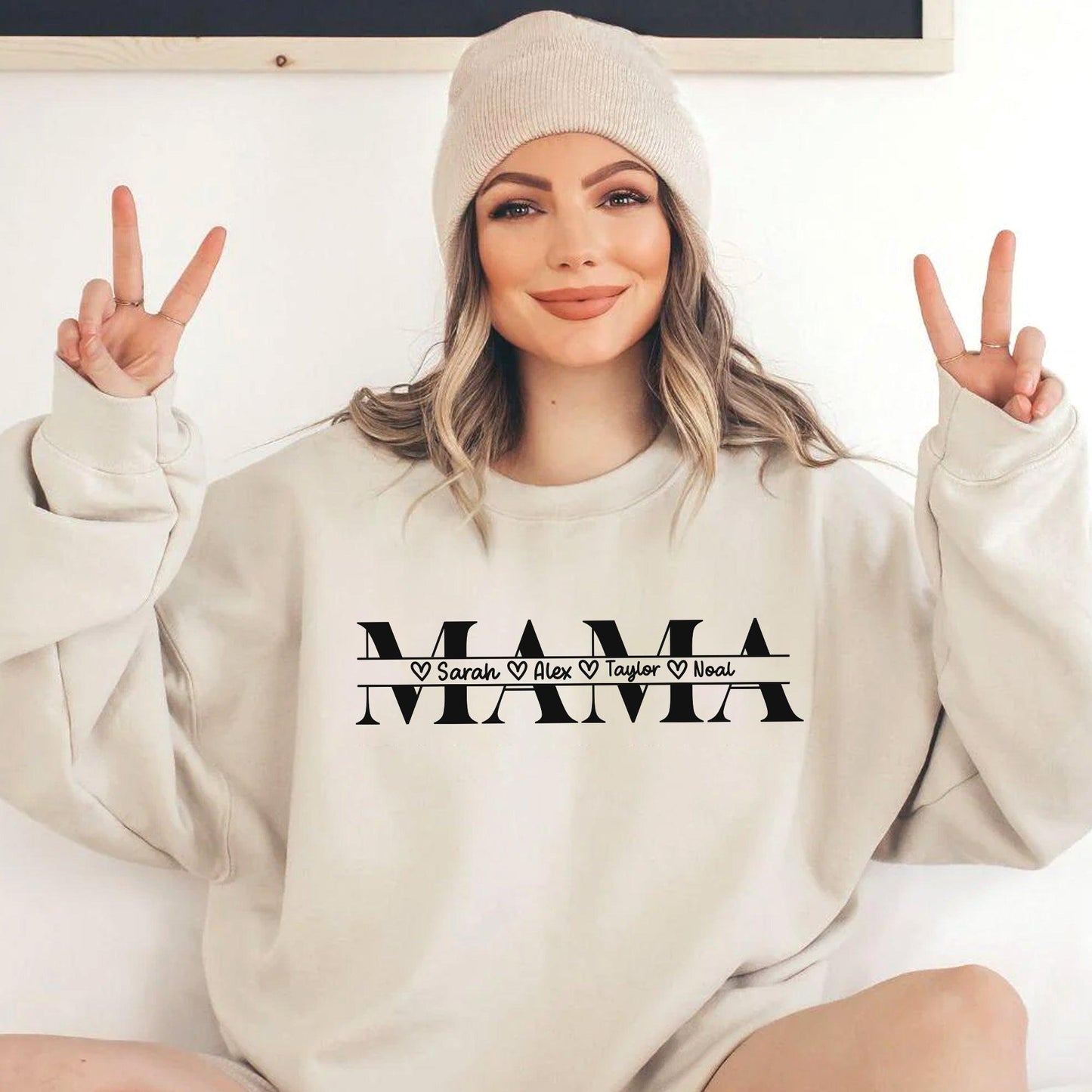 Personalisiertes Mama Sweatshirt mit Kindernamen - GiftHaus