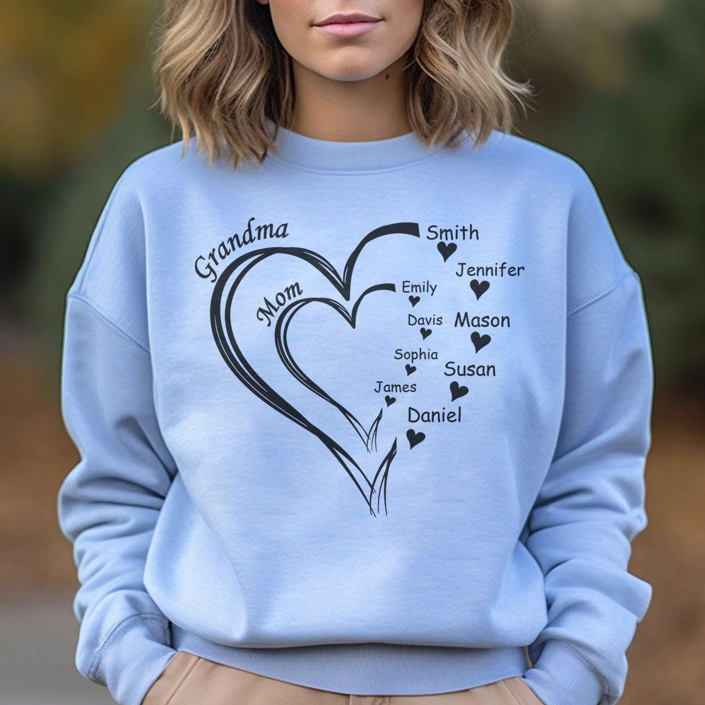Personalisiertes Oma Herz Sweatshirt und Kapuzenpullover – Muttertagsgeschenk für Oma - GiftHaus