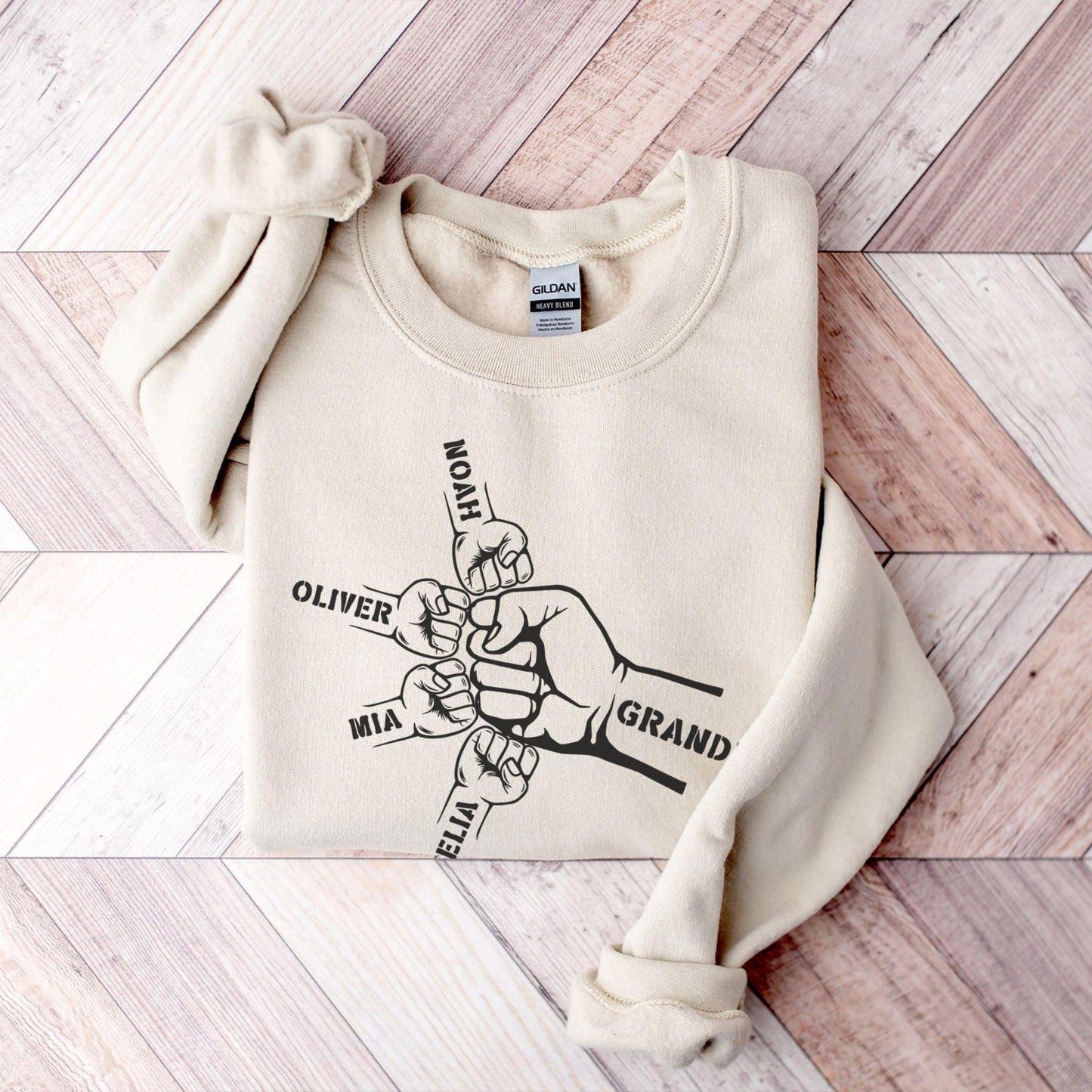 Personalisiertes Opa Sweatshirt und Hoodie mit Enkelnamen - Vatertagsgeschenk für Opa - GiftHaus