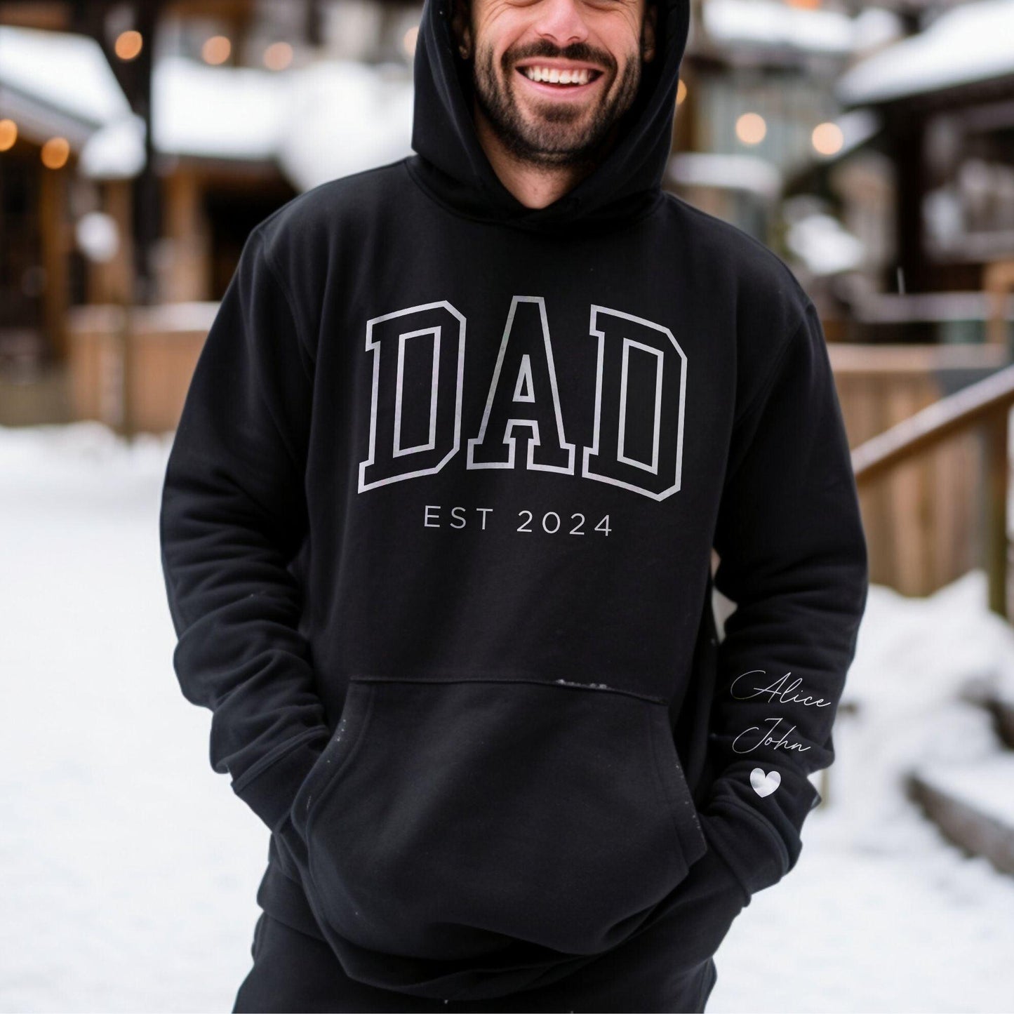Personalisiertes Papa-Sweatshirt – Papa Est 2024 Hoodie - GiftHaus