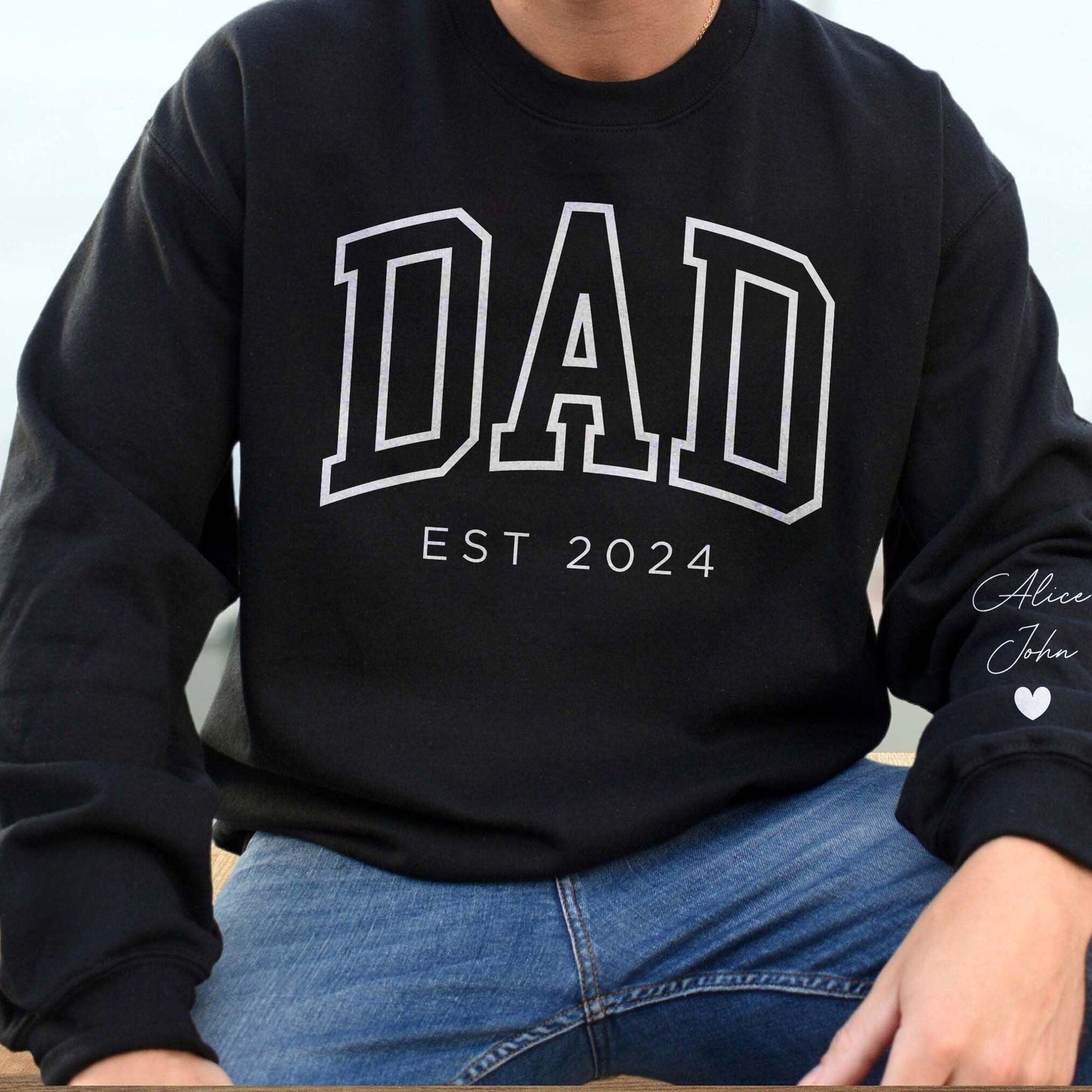Personalisiertes Papa-Sweatshirt – Papa Est 2024 Hoodie - GiftHaus