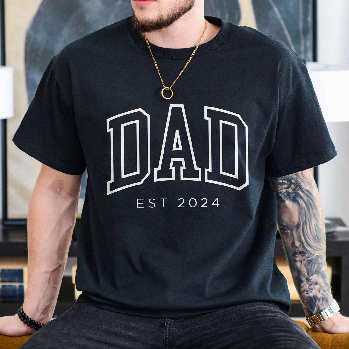 Personalisiertes Papa-Sweatshirt – Papa Est 2024 Hoodie - GiftHaus