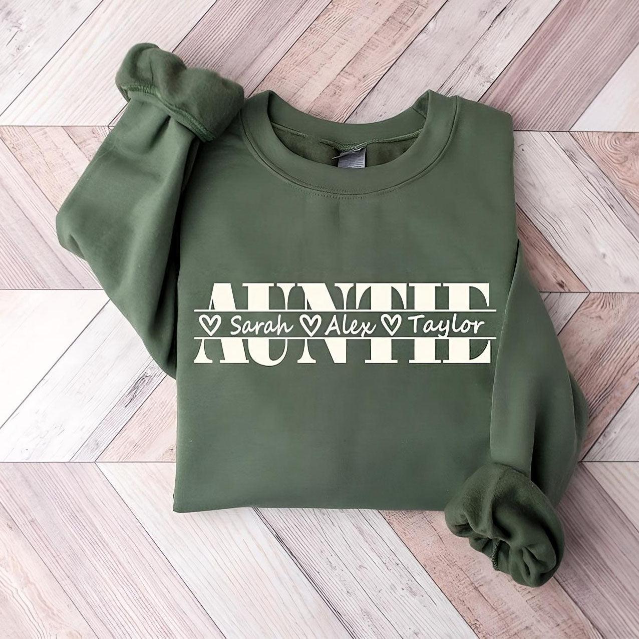 Personalisiertes Tante Sweatshirt mit Kindernamen - Personalisiertes Tante Geschenk - GiftHaus