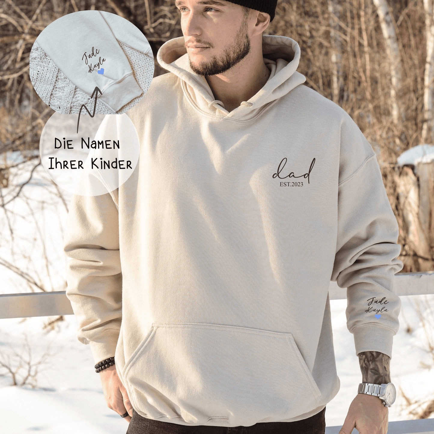 Personalisiertes Vater Sweatshirt mit Kindernamen - GiftHaus