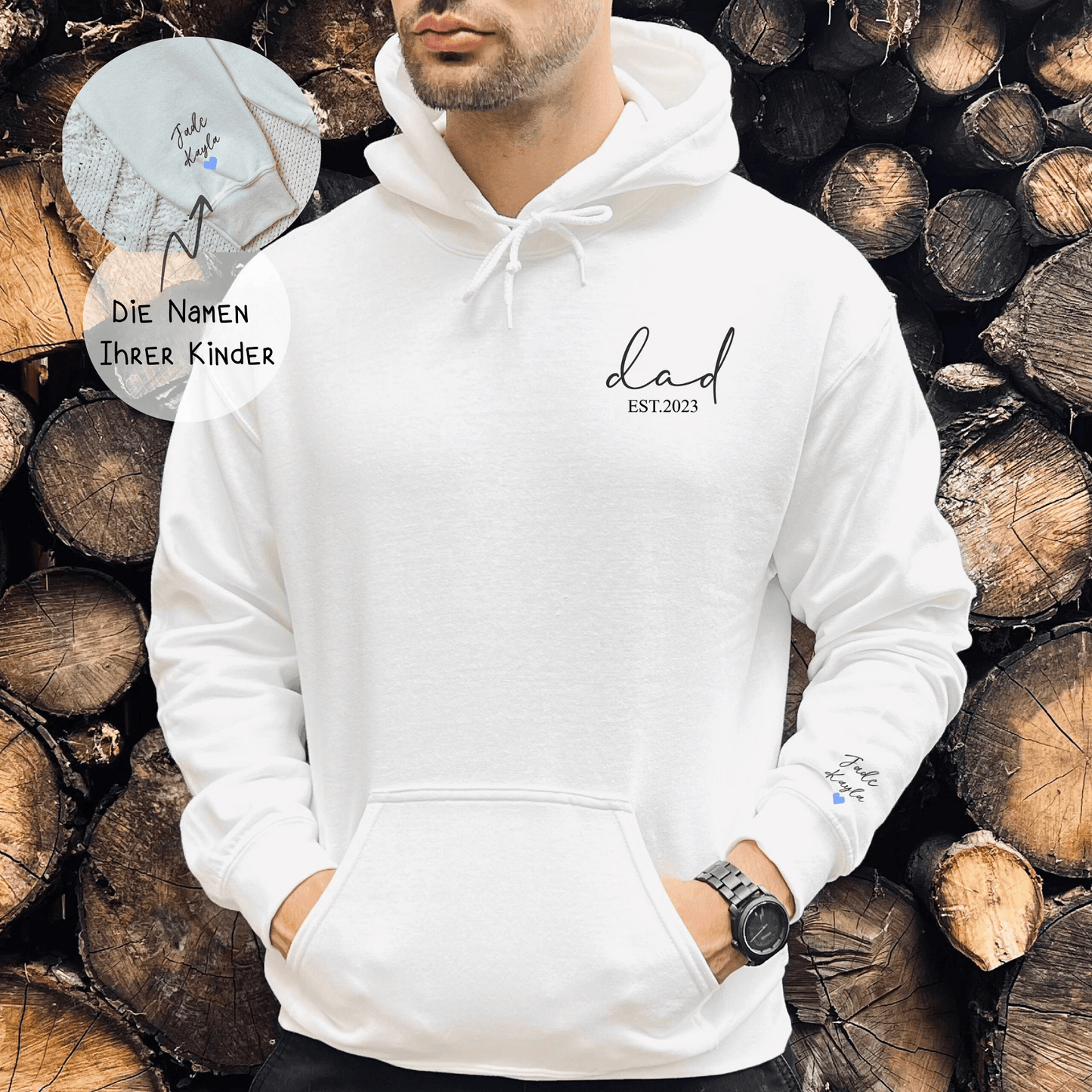 Personalisiertes Vater Sweatshirt mit Kindernamen - GiftHaus