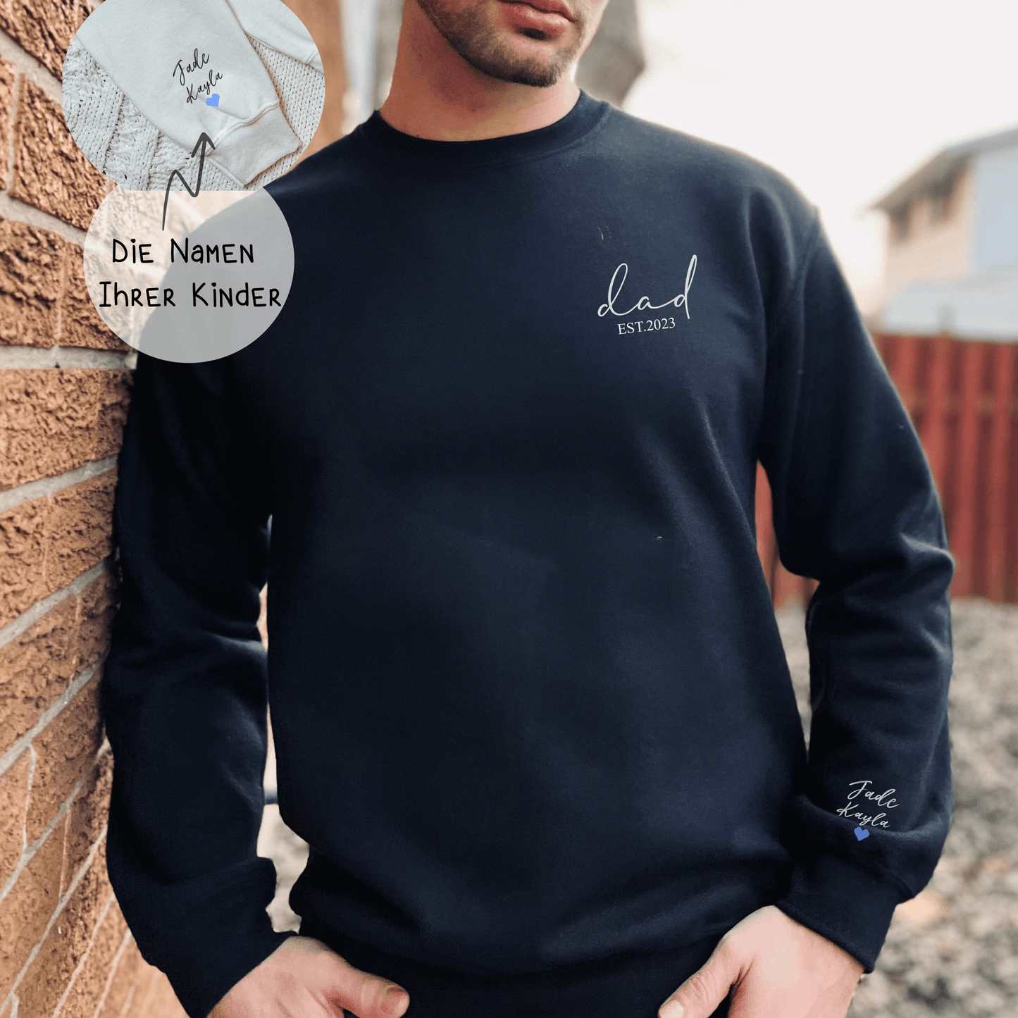 Personalisiertes Vater Sweatshirt mit Kindernamen - GiftHaus
