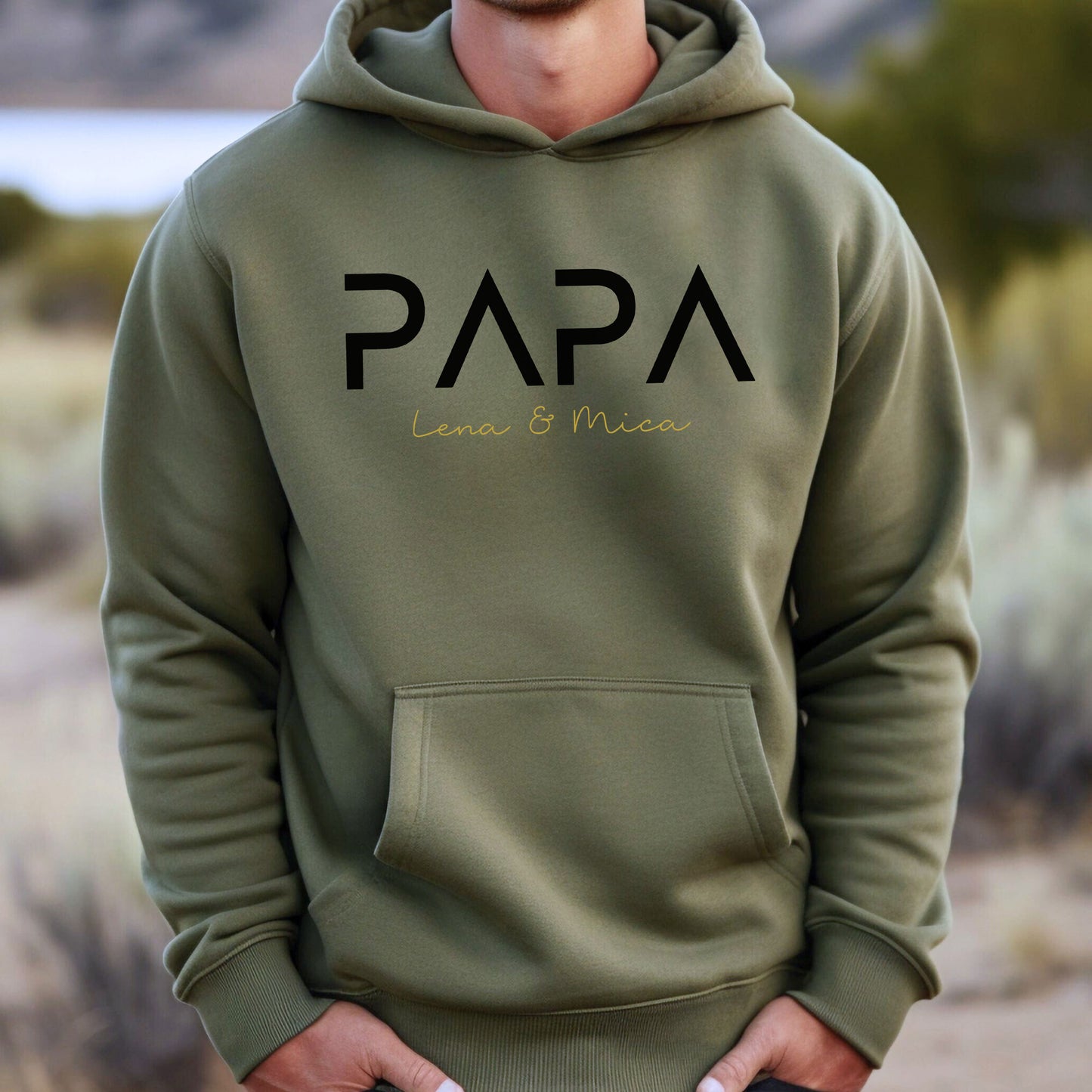 Personalisierter Papa-Hoodie mit Namen der Kinder – Geschenk für Papa