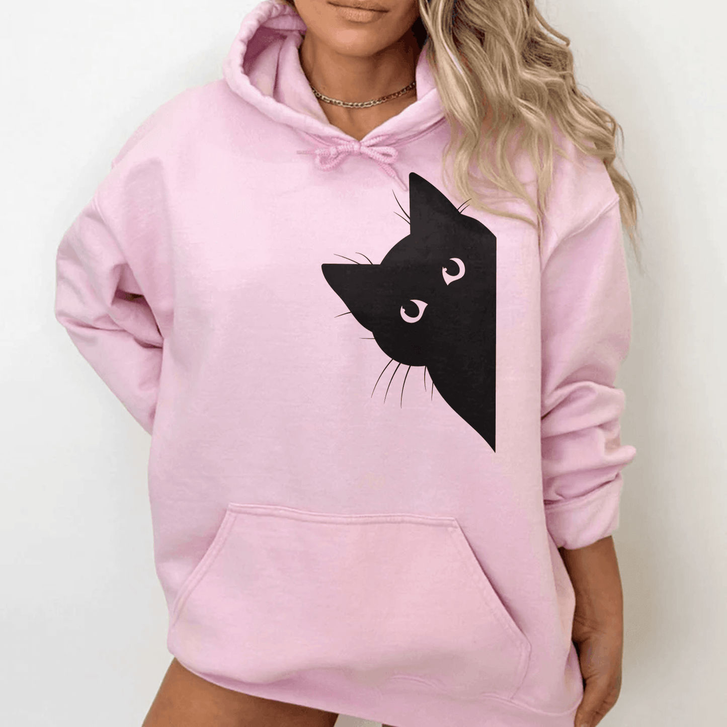 Schwarzes Katzen-Sweatshirt, Katzenliebhaber-Sweatshirt - GiftHaus