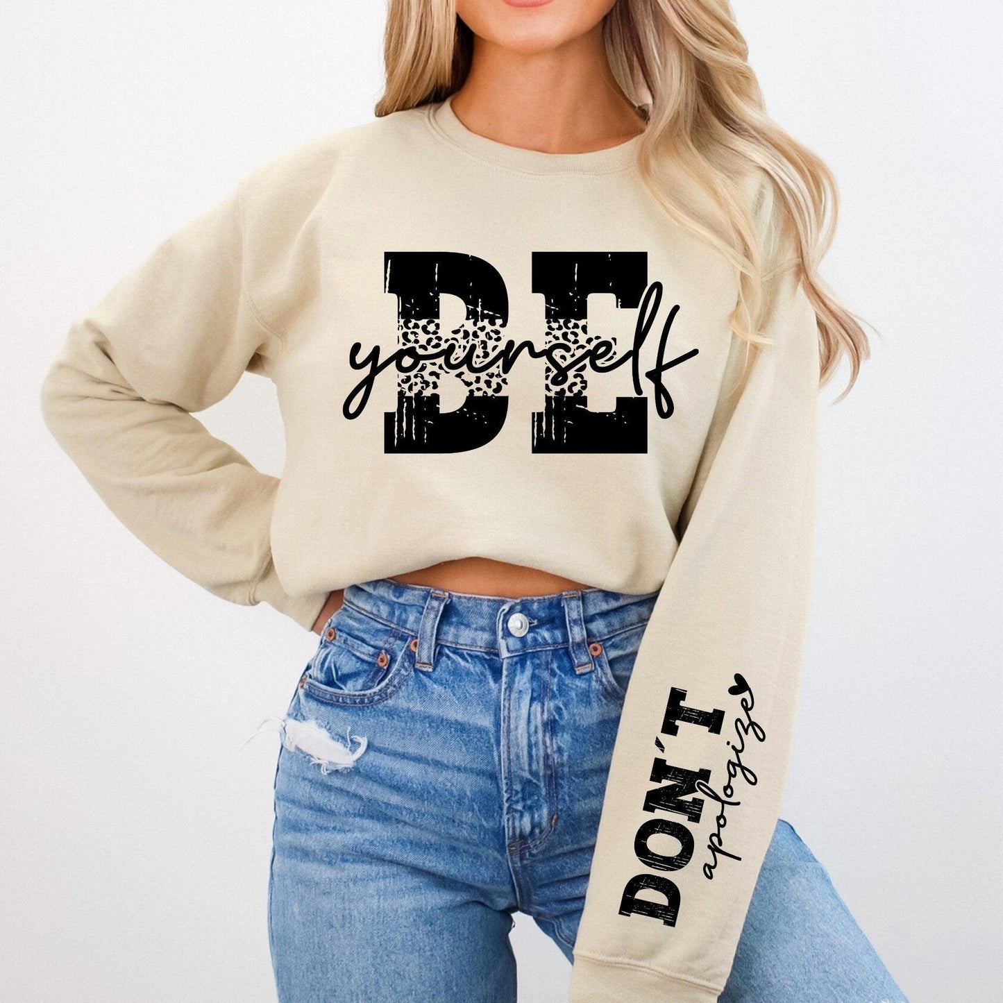 Sei Du Selbst - Boho Sweatshirt mit Leopardenmuster - Für Trendsetter - GiftHaus