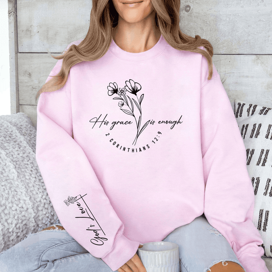 Seine Gnade Genügt - Christliches Zitat Sweatshirt - GiftHaus