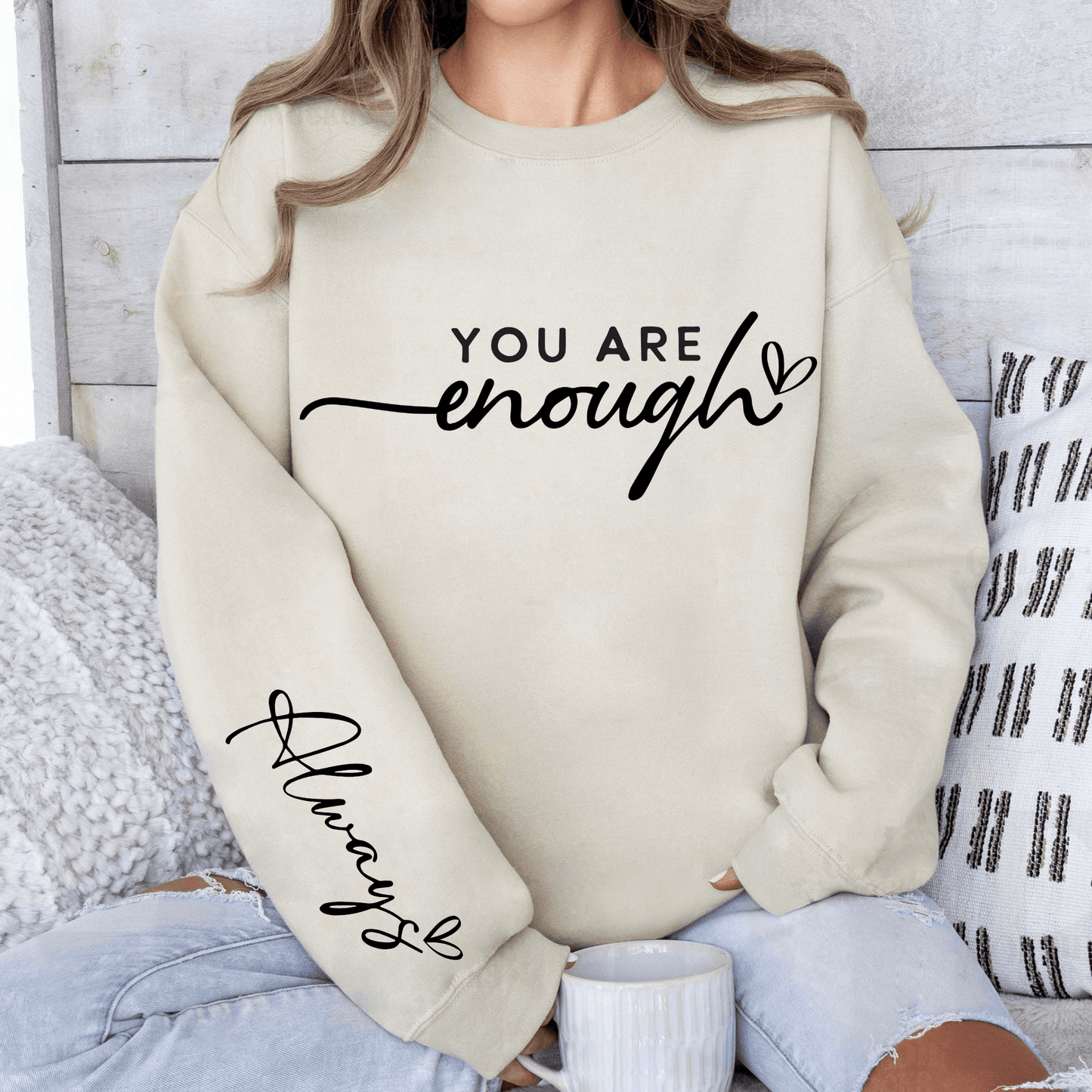 Selbstwert Sweatshirt - 'Du Bist Genug' für den Alltag - GiftHaus