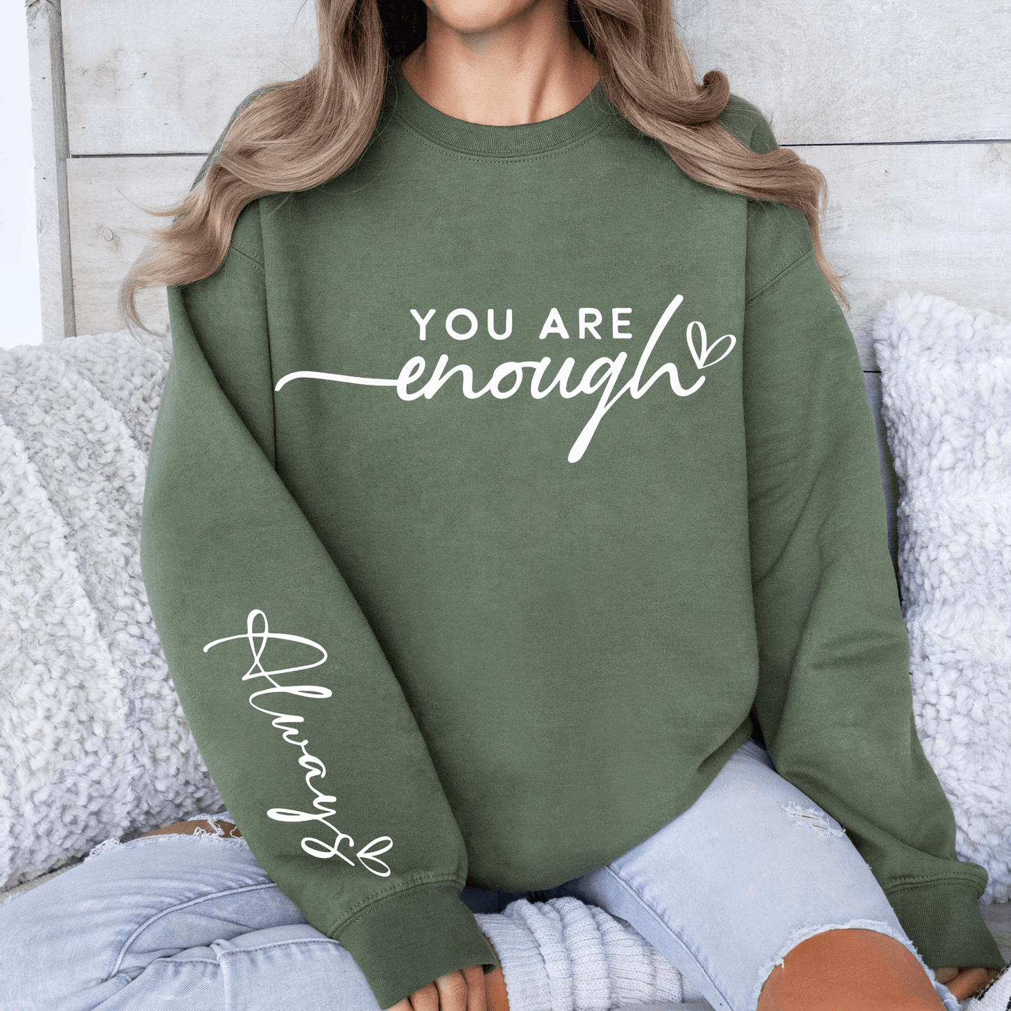Selbstwert Sweatshirt - 'Du Bist Genug' für den Alltag - GiftHaus