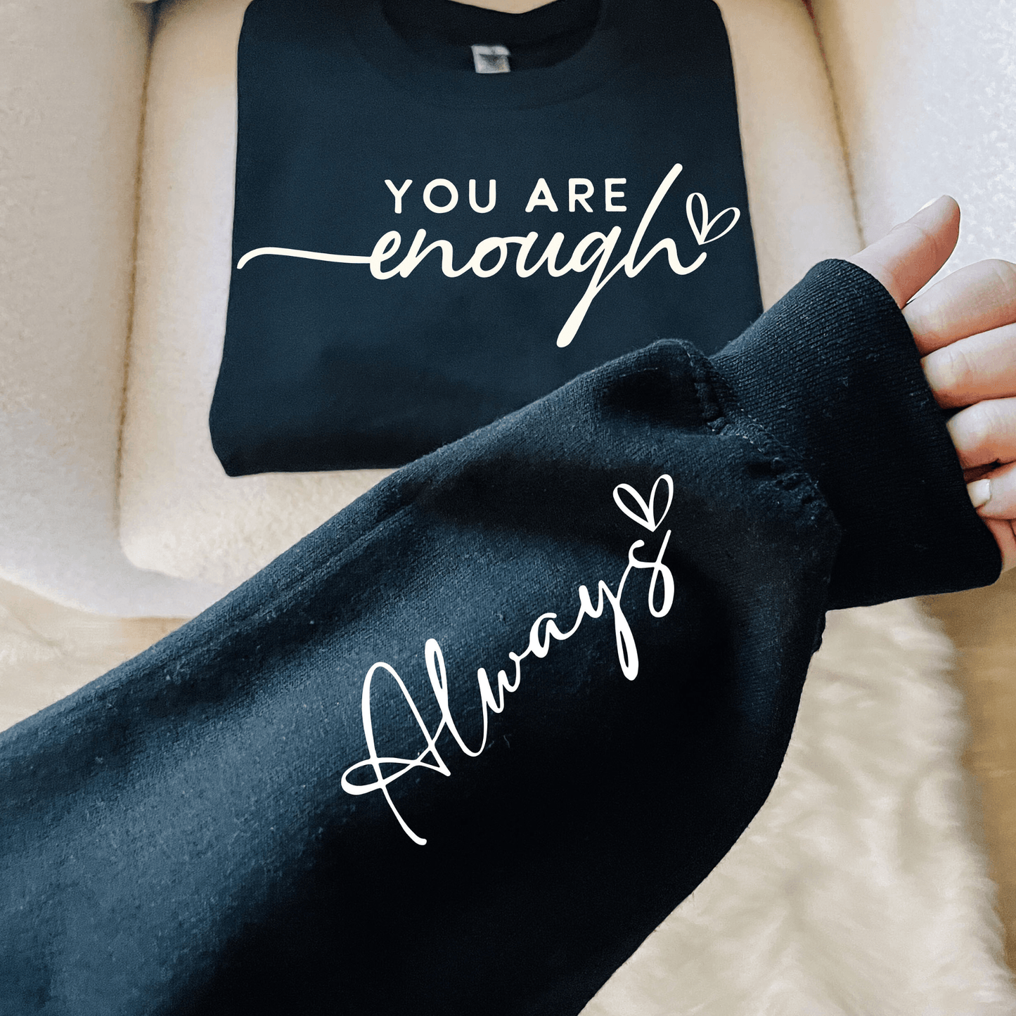 Selbstwert Sweatshirt - 'Du Bist Genug' für den Alltag - GiftHaus