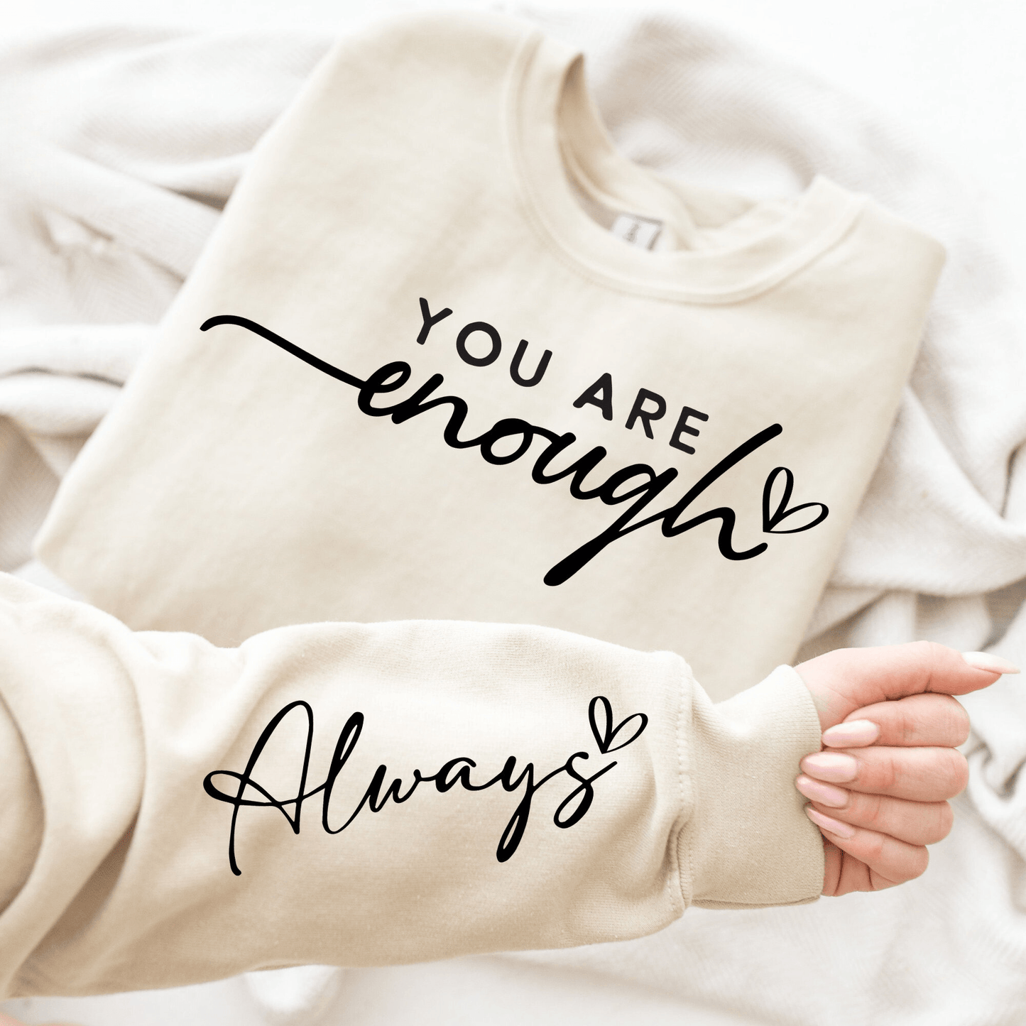 Selbstwert Sweatshirt - 'Du Bist Genug' für den Alltag - GiftHaus