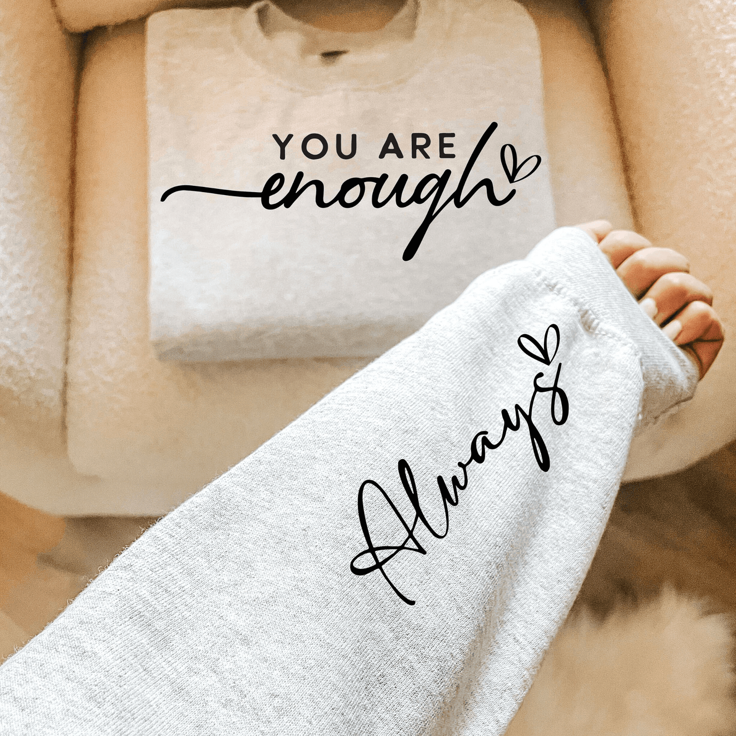 Selbstwert Sweatshirt - 'Du Bist Genug' für den Alltag - GiftHaus