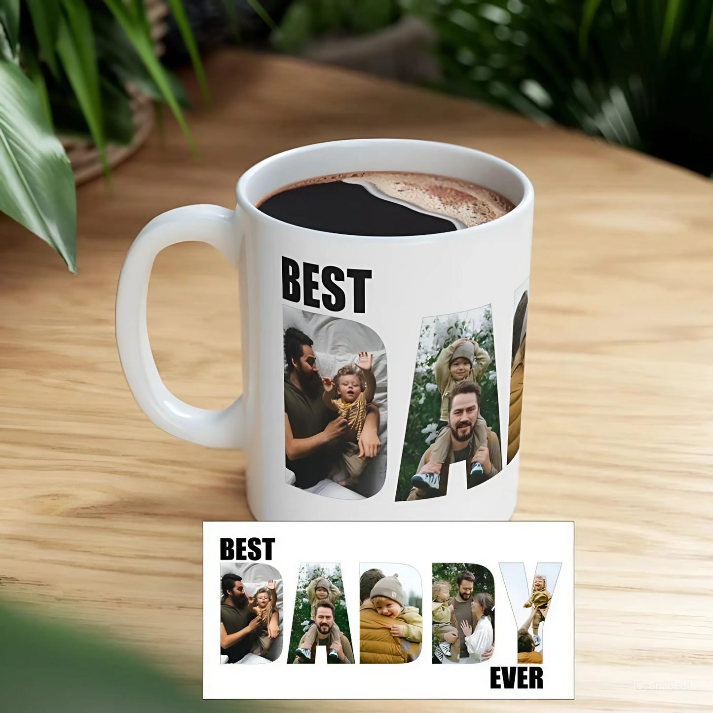 Super Papa Foto-Becher - Personalisiertes Vatertagsgeschenk
