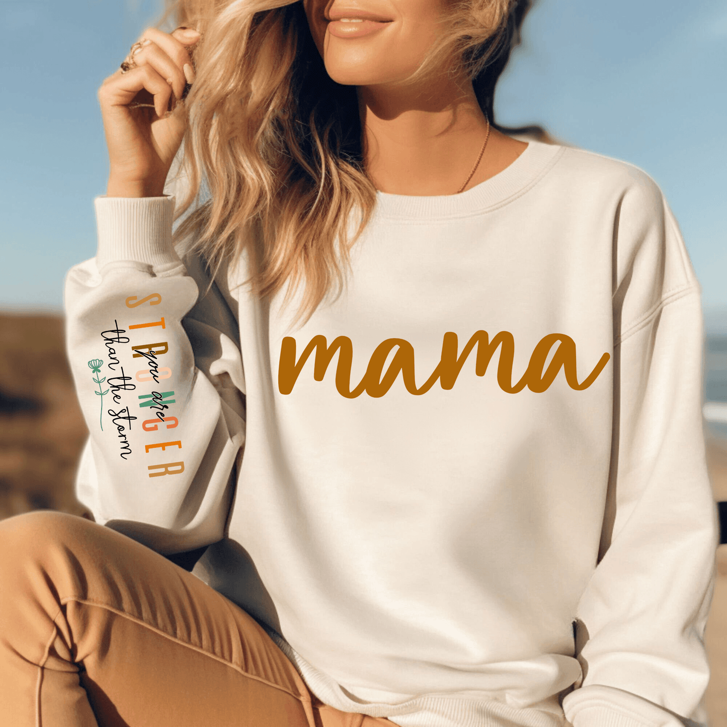 Stark-Wie-Ein-Sturm Mama Sweatshirt - Personalisiertes Muttertags-Geschenk - GiftHaus
