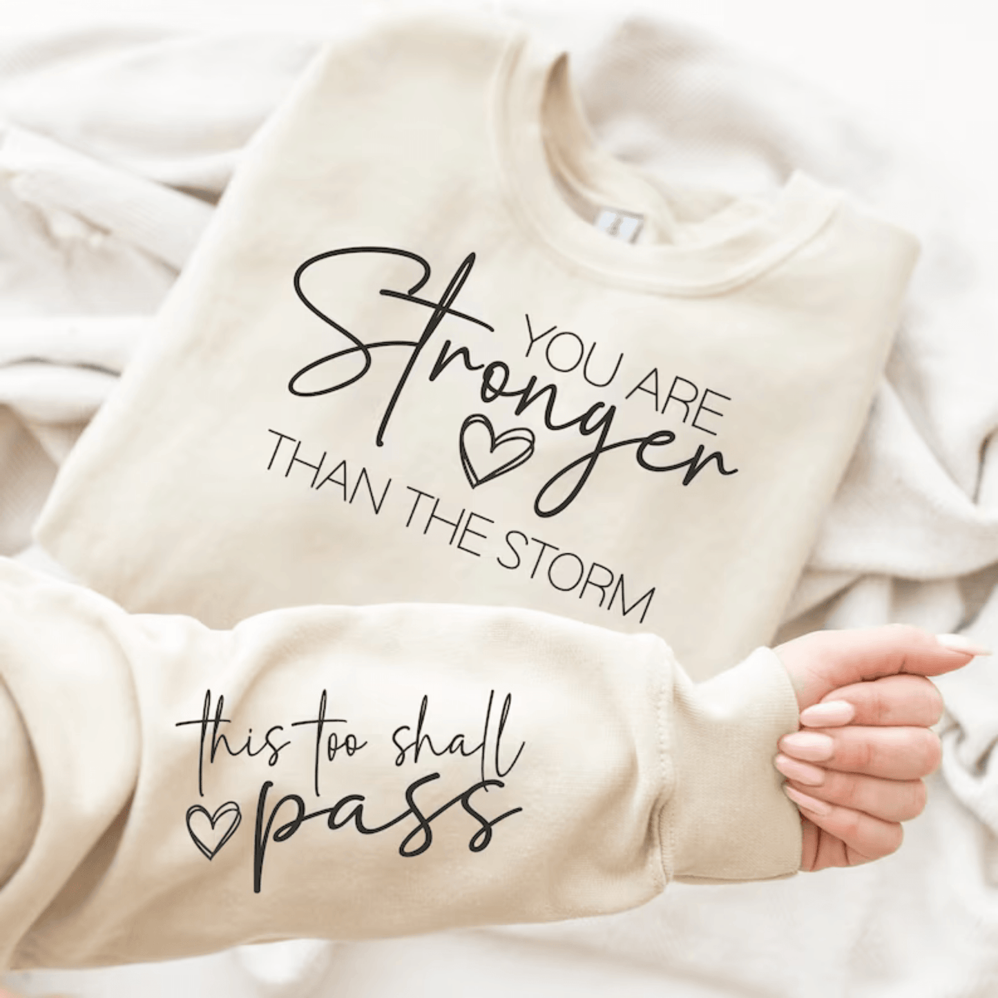 "Stärker als der Sturm" Sweatshirt – Motivation für Jeden - GiftHaus