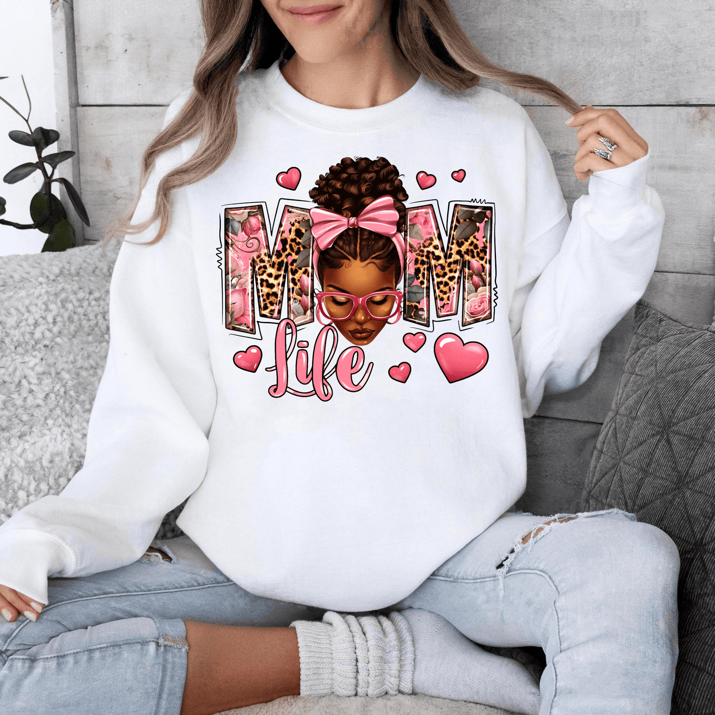 Stolze Mama Leben Sweatshirt - Afro Locken Bun Design - Feier der Mütterlichkeit - GiftHaus