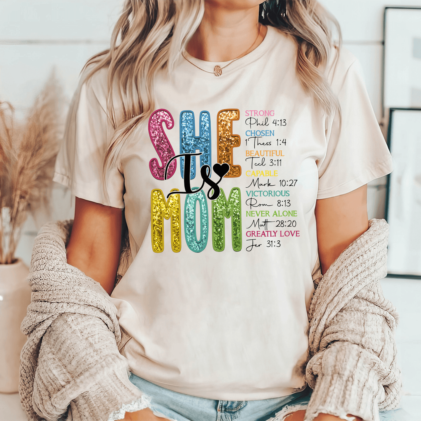 Strahlende Muttertagsliebe – Retro-Mama mit Faux-Glitzer-Effekt Design - GiftHaus