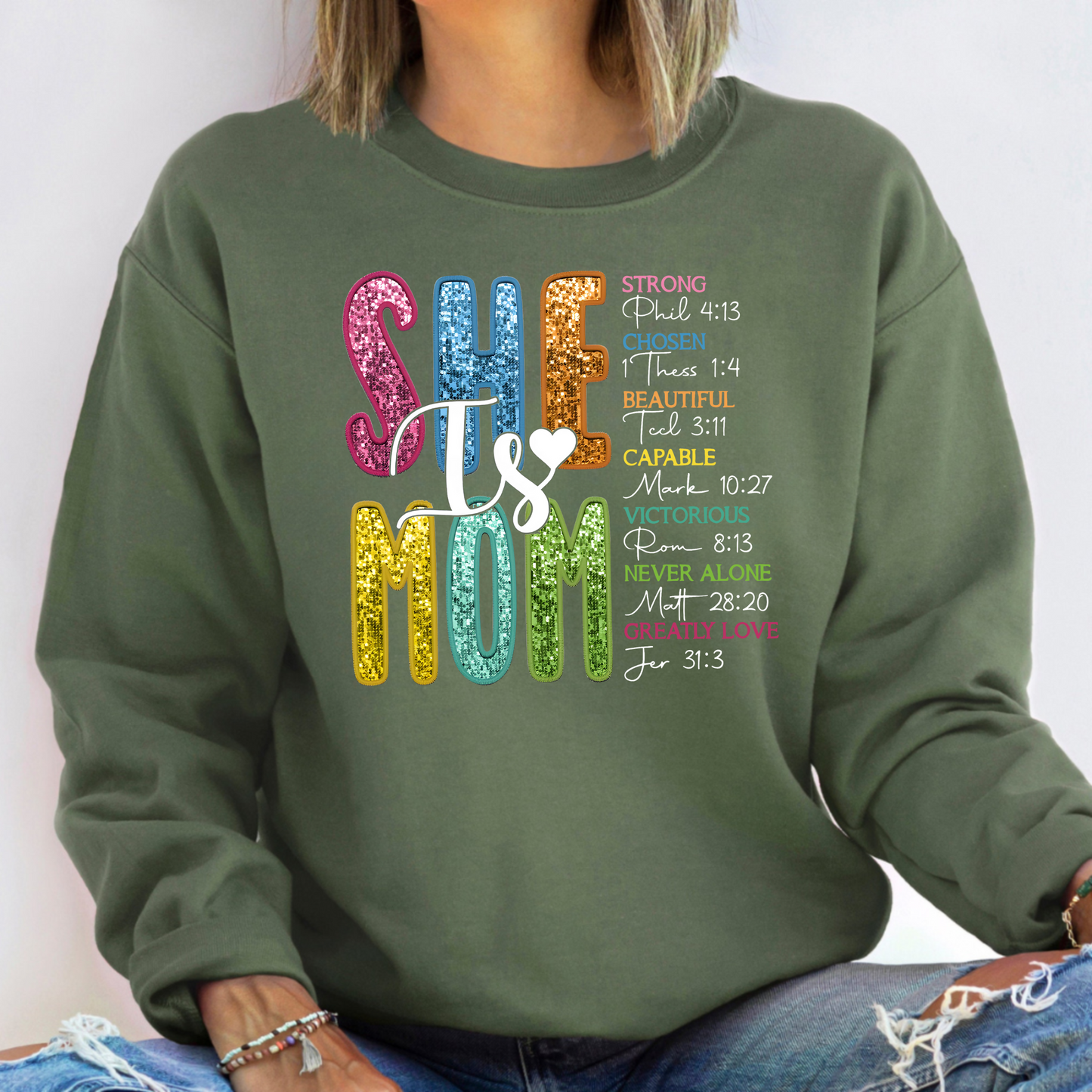 Strahlende Muttertagsliebe – Retro-Mama mit Faux-Glitzer-Effekt Design