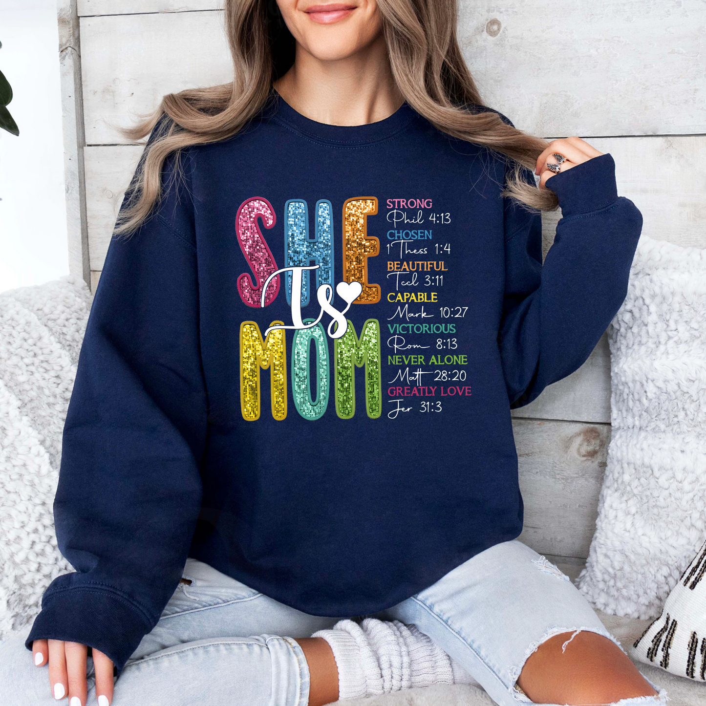 Strahlende Muttertagsliebe – Retro-Mama mit Faux-Glitzer-Effekt Design