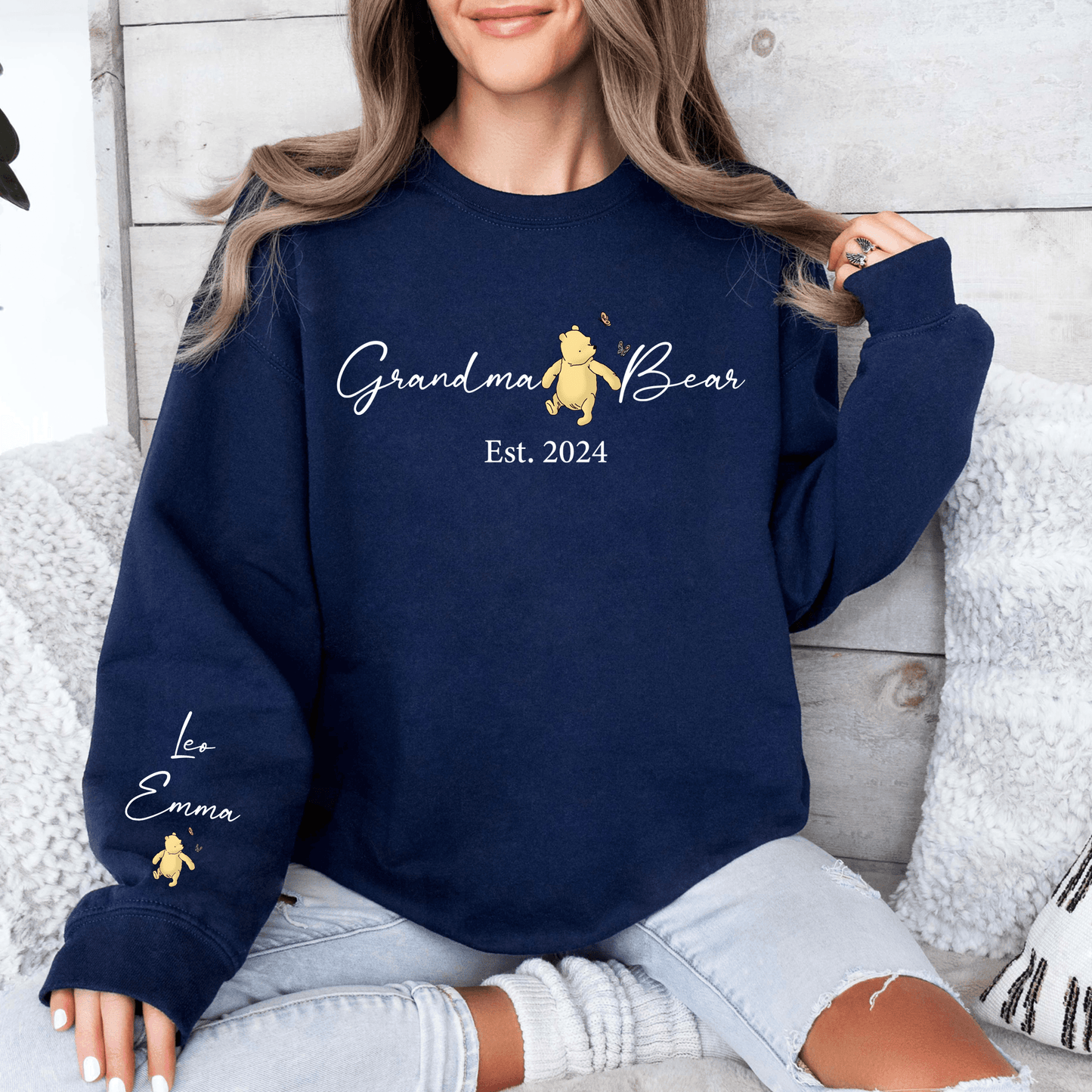 Sweatshirt "Oma Bär" Personalisiert – Gegründet 2024 - GiftHaus