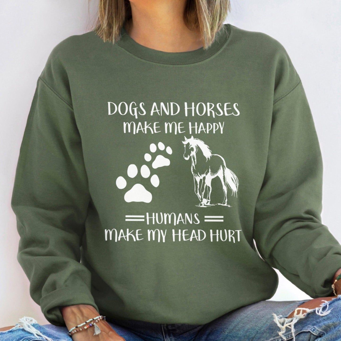 Tierliebe Gemütlichkeit - Dogs & Horses Sweatshirt - GiftHaus