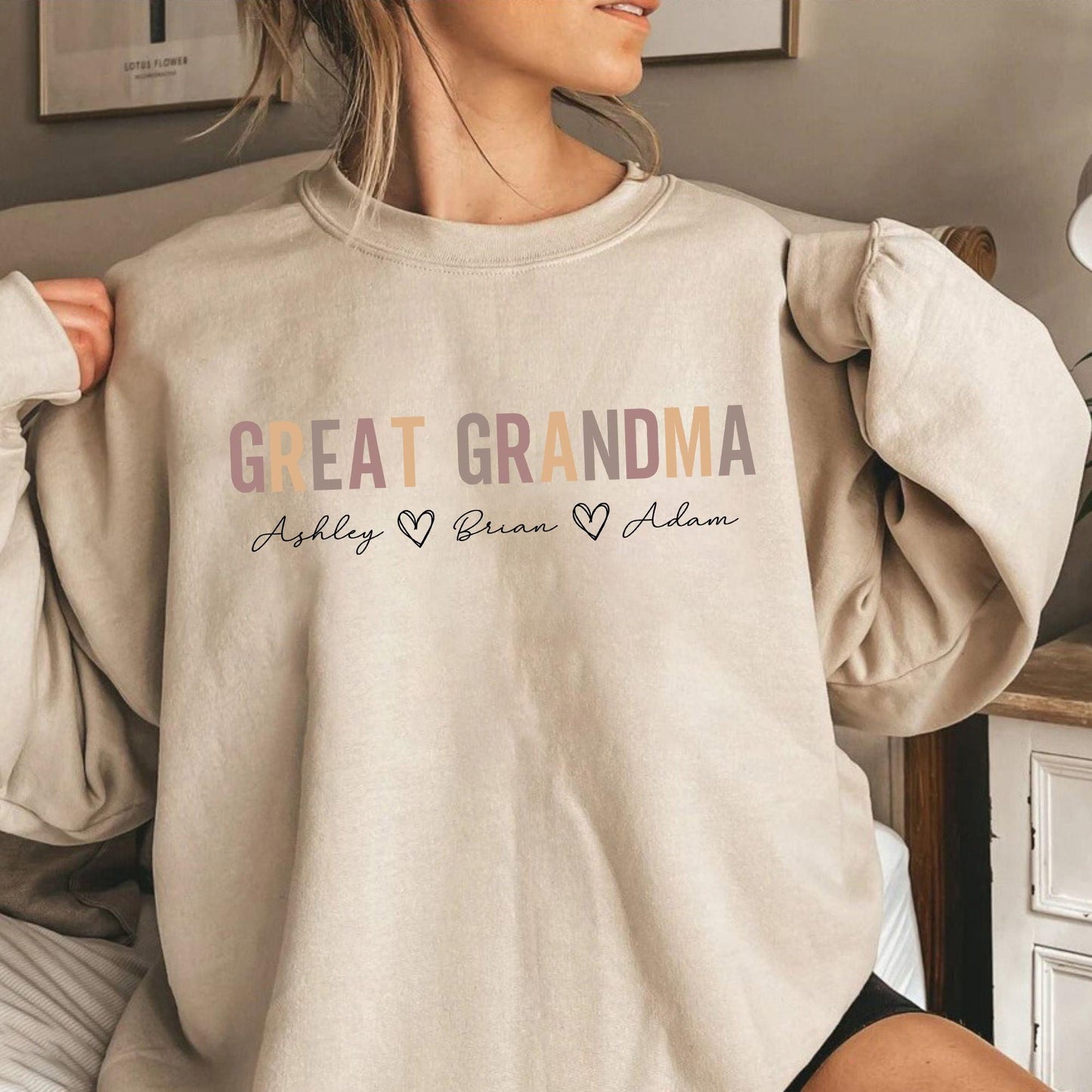 Tolles Oma-Sweatshirt mit Namen - Enkelkinder-Namenspullover - GiftHaus