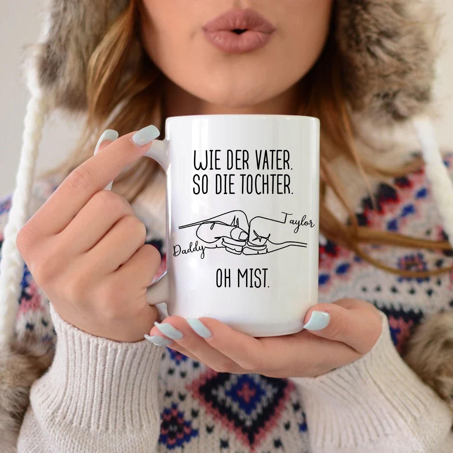 Wie Vater wie Tochter Oh Crap personalisierte Tasse - GiftHaus
