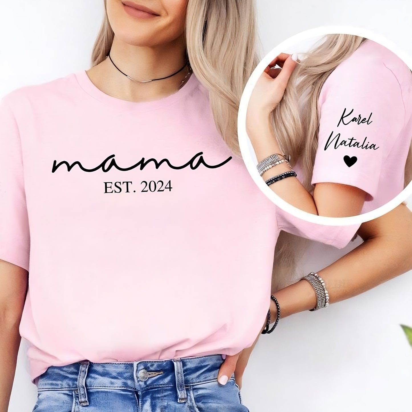 Personalisiertes Mama Shirt mit Kindernamen, Geschenk für Mama