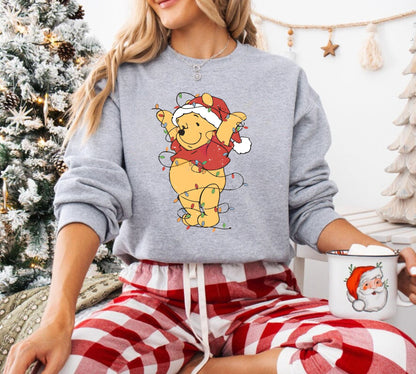 Winnie Puuh Weihnachtlichter Sweatshirt - Weihnachtsgeschenk für Damen