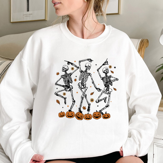 Tanzendes Skelett und Kürbis Sweatshirt - Geschenk für Halloween-Partygänger