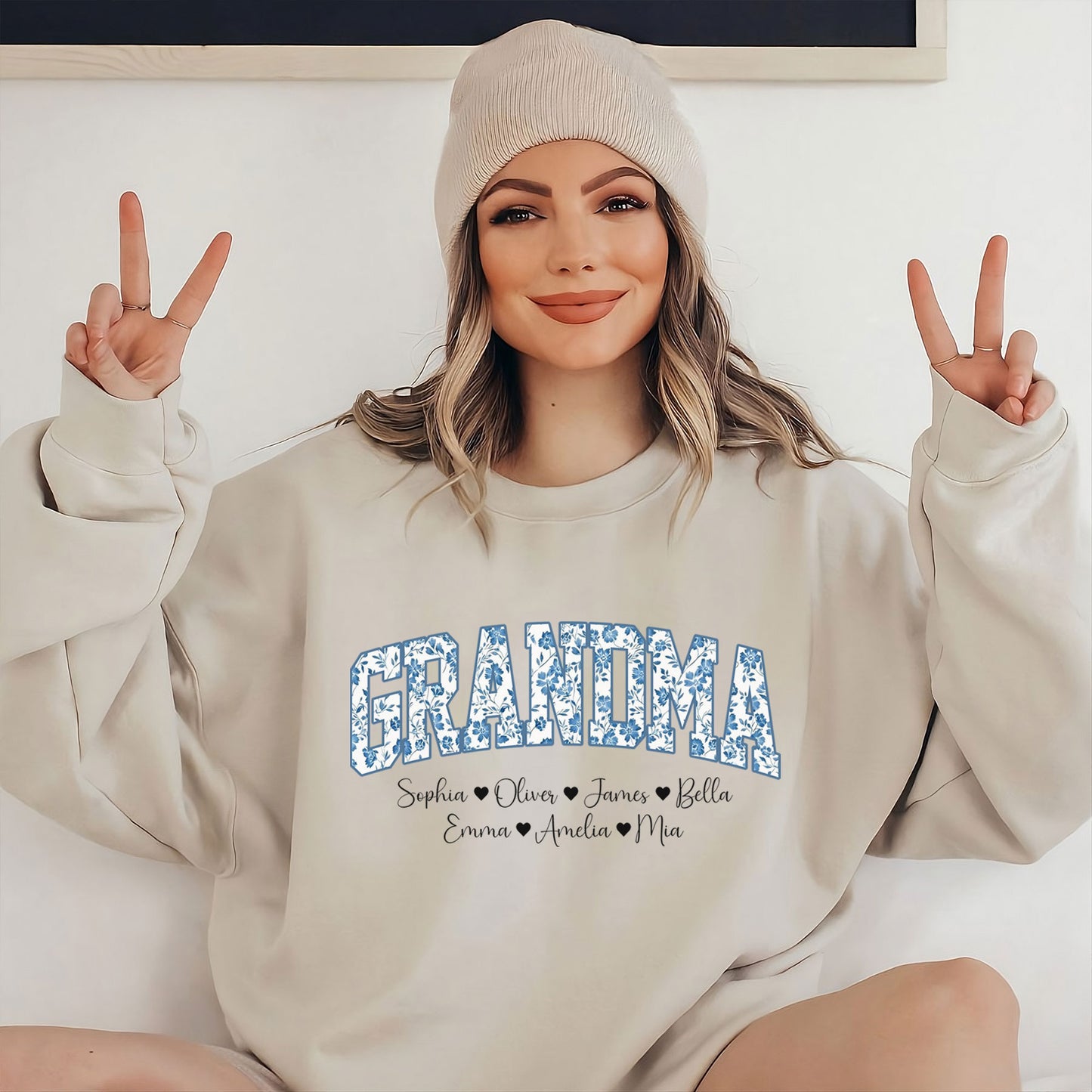 Personalisierter Oma Sweatshirt mit Enkel-Namen – Geschenk für Oma