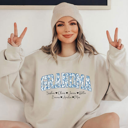 Personalisierter Oma Sweatshirt mit Enkel-Namen – Geschenk für Oma