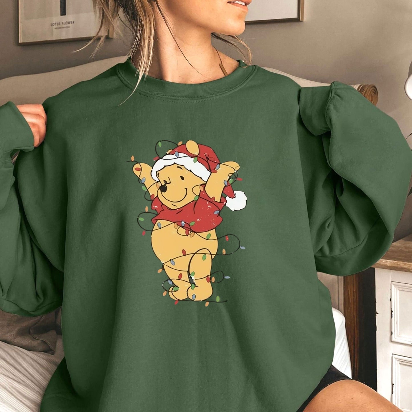 Winnie Puuh Weihnachtslichter Shirt - Weihnachtsgeschenk für Frauen