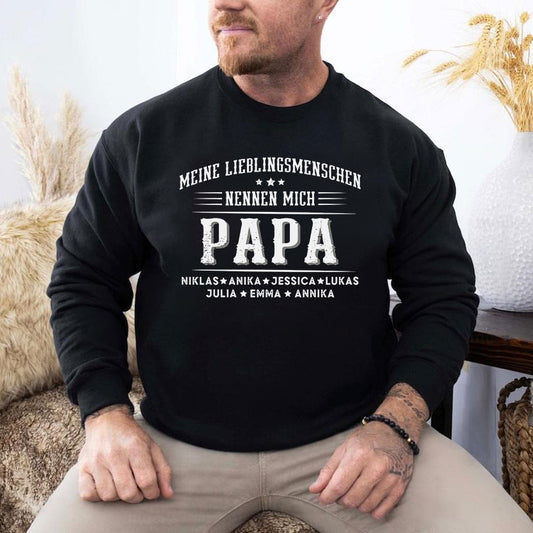 Meine Lieblingsmenschen nennen mich Papa – Personalisiertes Papa-Shirt mit Kindernamen