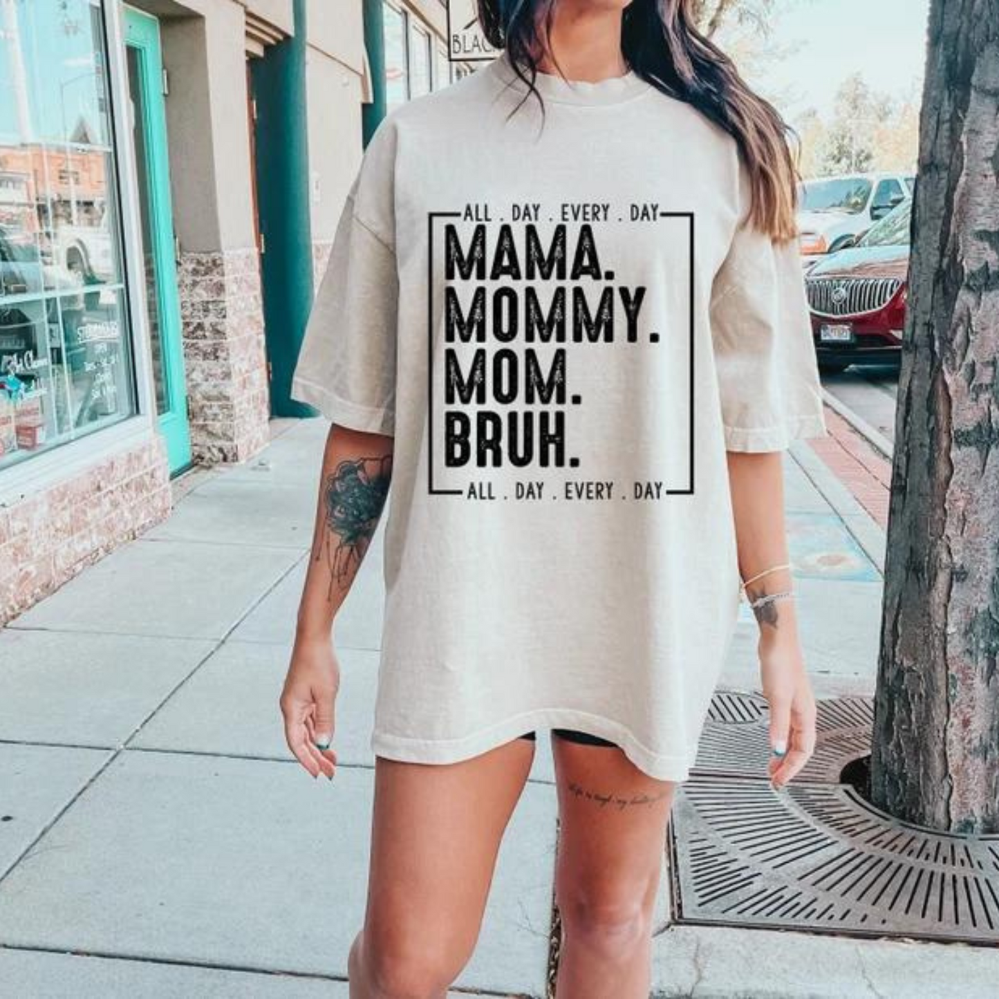 Mama Mommy Mom Bruh T-Shirt - Geschenk für Mütter, All Day Every Day