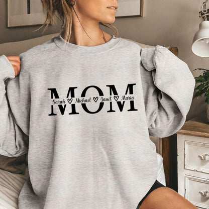 Personalisiertes Mama-Sweatshirt mit Kindernamen, Geschenk zum Muttertag