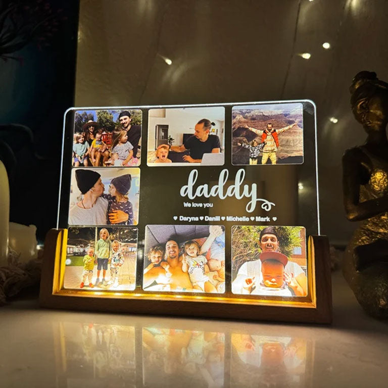 Personalisierte Fotocollage LED Nachtlampe – Geschenk für die Familie
