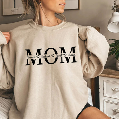 Personalisiertes Mama-Sweatshirt mit Kindernamen, Geschenk zum Muttertag