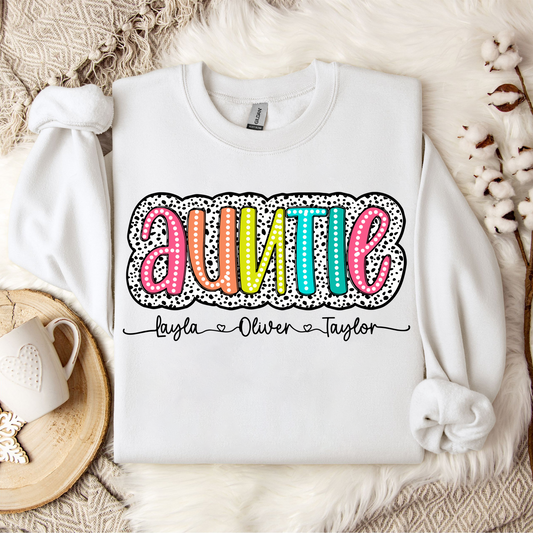 Auntie Dalmatian Style - Personalized with Nieces' & Nephews' Names