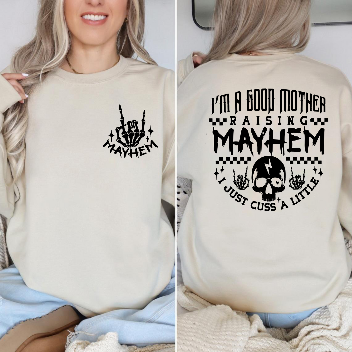 Embrace the Chaos - Snarky Skeleton Mom Graphic
