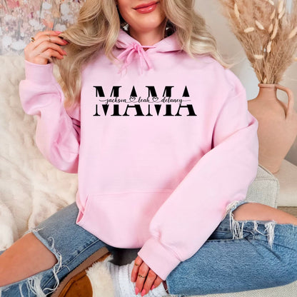 Personalisiertes Mama-Sweatshirt mit Kindernamen, Muttertagsgeschenk für Mama