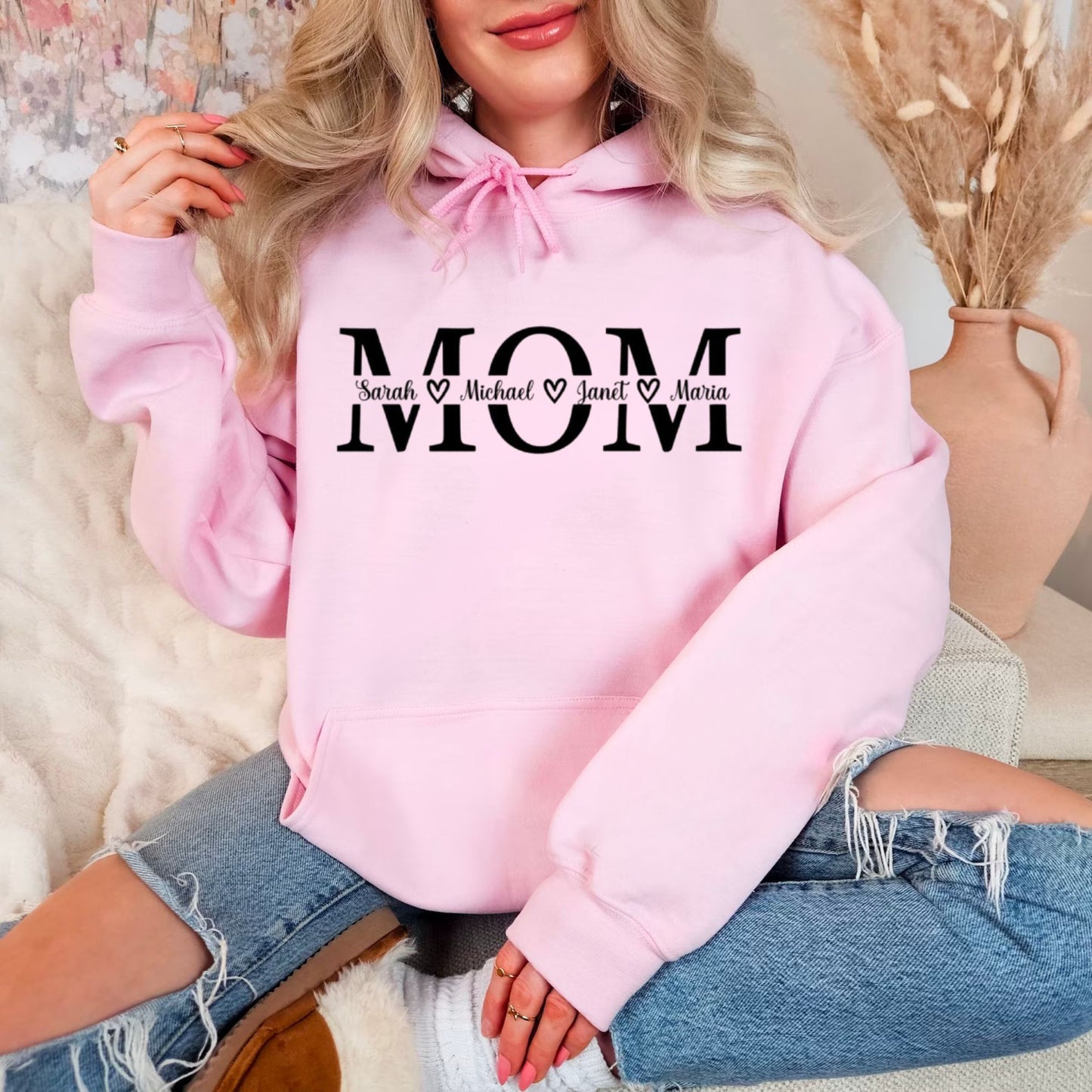 Personalisiertes Mama-Sweatshirt mit Kindernamen, Geschenk zum Muttertag