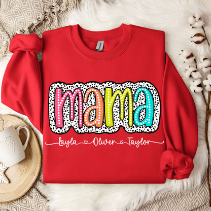 Personalisierte Mama Dalmatiner Design - Muttertags Geschenk mit Kindernamen