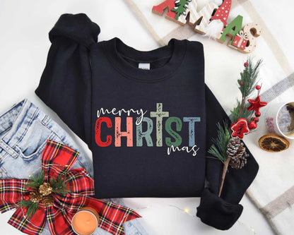 Frohe Weihnachten Sweatshirt, Weihnachts-Jesus-Sweatshirt – Weihnachtsgeschenk für Christen