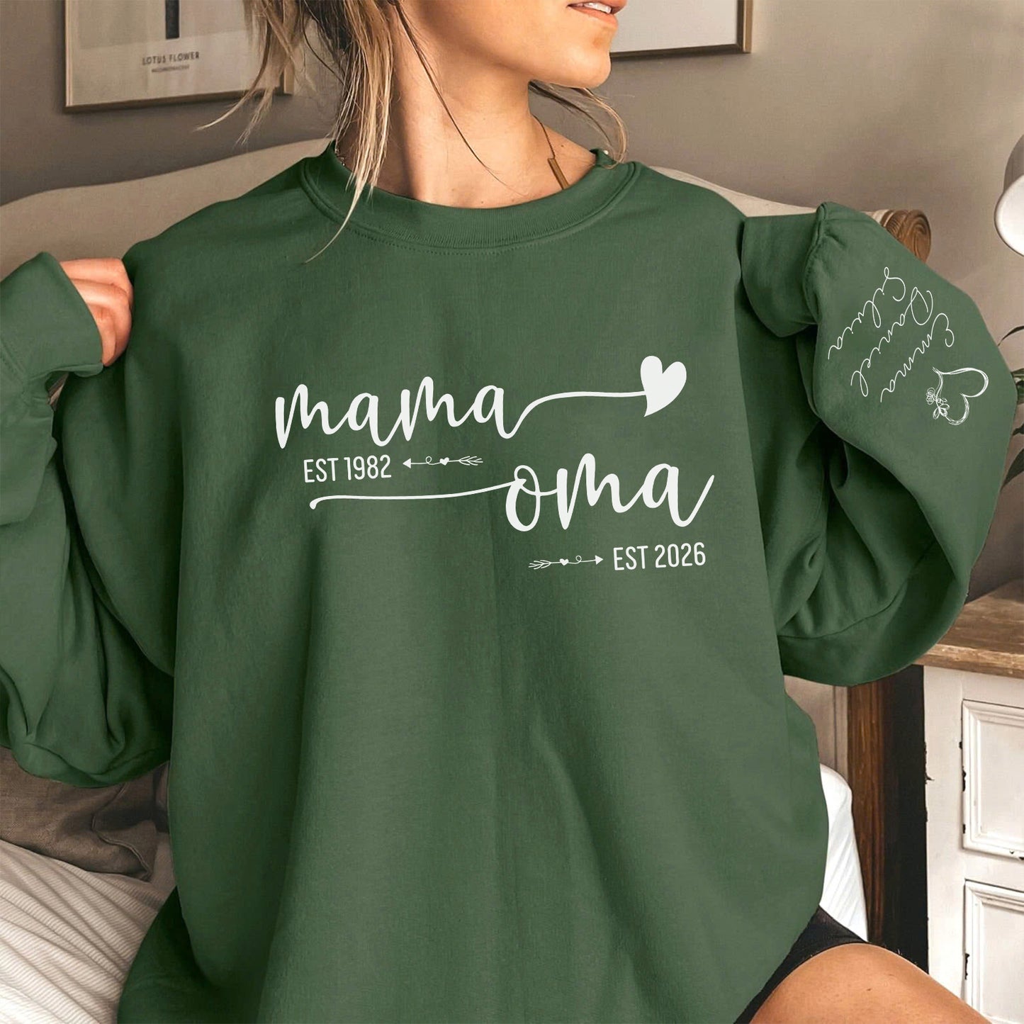 Personalisiertes Mama-Oma Sweatshirt – Pullover mit Enkel-Namen